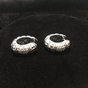 Effy Silver Gold Diamond Huggies